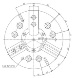 HS-10 SAMCHULLY POWER CHUCK - 10"  3 jaw, Plain back type , INCLUDING  FREE 10" Jaw Boring Ring