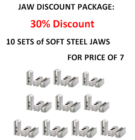 CHUCK JAW PACKAGE - 10 SETS for PRICE OF 7 - SOFT STEEL
