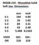 MQSB-210 MONOBLOK SOFT JAW  -  SAMCHULLY QJC-210  QUICK JAW CHANGE (10" CHUCK)