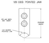 MASTER JAW PKG - 10 SETS for PRICE OF 7 - SOFT STEEL JAW 120  DEG POINTED-10" CHUCKS-  1.5mm x 60 DEG. SERR.