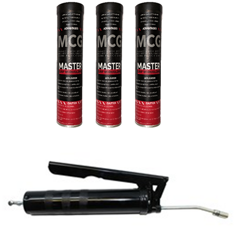 PREMIUM CHUCK GREASE & GUN PACKAGE - MCG  PREMIUM Moly Base  - 3 TUBES / 1 GREASE GUN