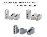 JAW $$$ SAVER PKG - 10" CHUCKS -2 Sets Soft & 1 Set Two Stepped Hard 1.5x 60 Serrated Jaws