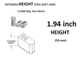 Master Soft Steel Jaws Extended Height 1.94" (50mm)  for 10" (250 mm) Dia. Chucks w/ 1.5mm x 60 deg Serrations