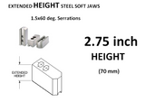 Master Soft Steel Jaws Extended Height 2.75" (70mm)  for 10" (250 mm) Dia. Chucks w/ 1.5mm x 60 deg Serrations
