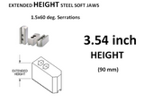 Master Soft Steel Jaws Extended Height 3.54" (90mm)  for 10" (250 mm) Dia. Chucks w/ 1.5mm x 60 deg Serrations